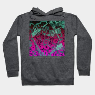 Pink Turquoise Vector Abstract Pattern Hoodie